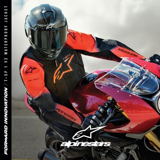 BUNDA T-SP 1 2 WATERPROOF, ALPINESTARS (ČERNÁ/ČERVENÁ FLUO) 2024