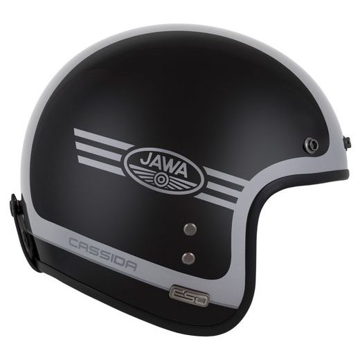 CASSIDA OTEVŘENÁ RETRO MOTO PŘILBA ESO JAWA PANEL ČERNÁ PERLEŤ ANTRACIT STŘÍBRNÁ