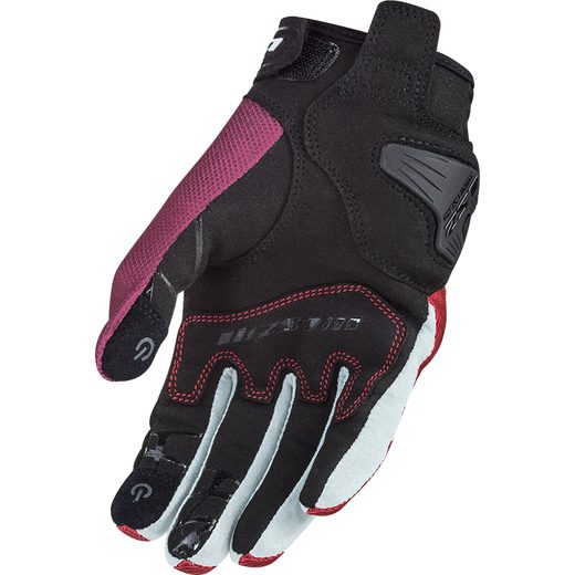 LS2 DART 2 LADY GLOVES BLACK RED GREY