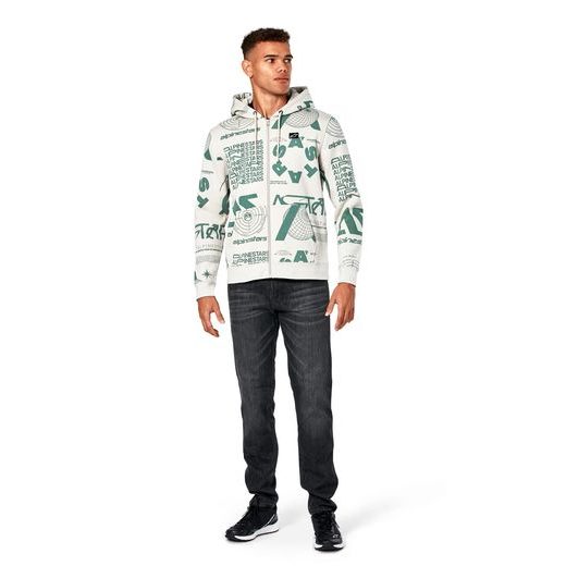 MIKINA DETERMINANT HOODIE, ALPINESTARS (BÍLÁ OFFWHITE)