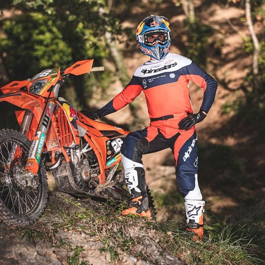 KALHOTY PRO-DURA, ALPINESTARS (MODRÁ/ORANŽOVÁ/BÍLÁ) 2025