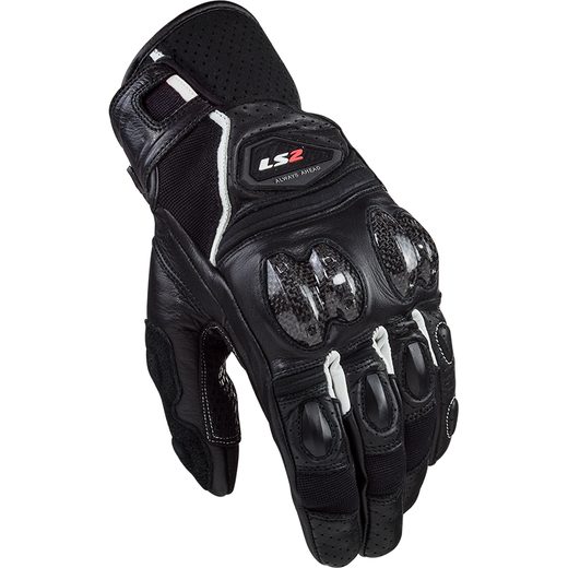 LS2 PÁNSKÉ KOŽENÉ MOTO RUKAVICE SPARK 2 LEATHER MAN GLOVES BLACK WHITE