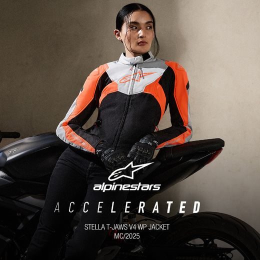 BUNDA STELLA T-JAWS 4 WATERPROOF, ALPINESTARS (ČERNÁ/SVĚTLE ŠEDÁ/ČERVENÁ FLUO) 2025