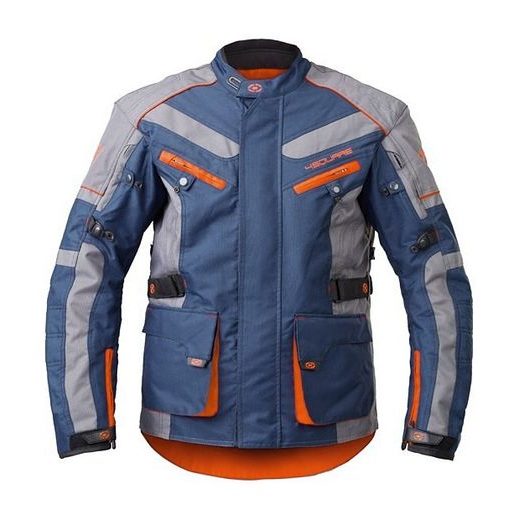 4SQUARE PÁNSKÁ TEXTILNÍ MOTO BUNDA DISCOVERY ADVENTURE MODRO-ŠEDÁ