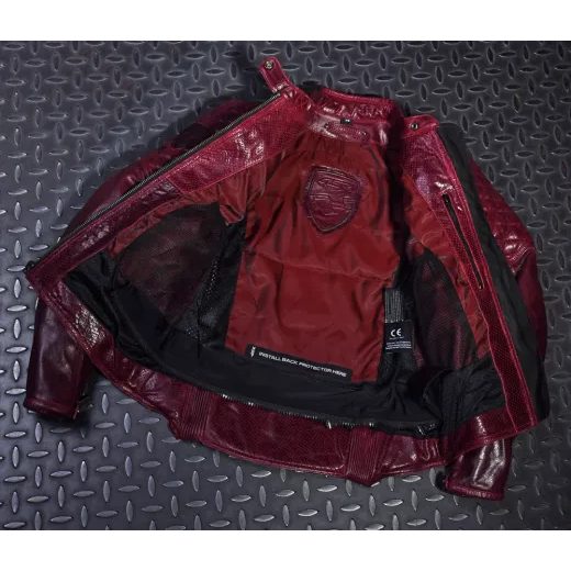 4SR DÁMSKÁ KOŽENÁ MOTO BUNDA SCRAMBLER LADY WINE VEL 40