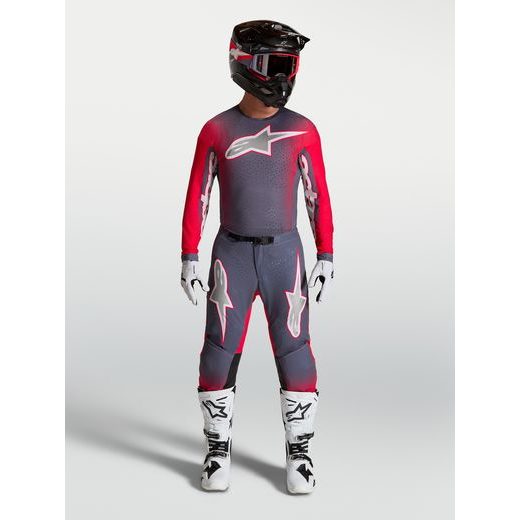 DRES SUPERTECH HITEN AFD, ALPINESTARS (TMAVĚ ŠEDÁ/ČERVENÁ FLUO/ŠEDÁ) 2027