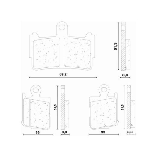 BRZDOVÉ DESTIČKY (SMĚS ROAD TOURING SINTERED) NEWFREN (2 KS V BALENÍ)