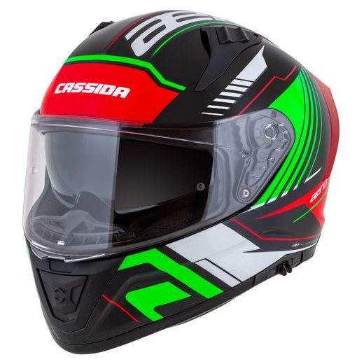 PŘILBA CASSIDA AERO DROME (ČERNÁ PERLEŤ/ČERVENÁ/ZELENÁ/BÍLÁ)