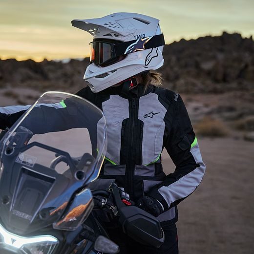 BUNDA STELLA ANDES AIR DRYSTAR, ALPINESTARS, DÁMSKÁ (SVĚTLE ŠEDÁ/TMAVĚ ŠEDÁ/ČERNÁ/ŽLUTÁ FLUO) 2024