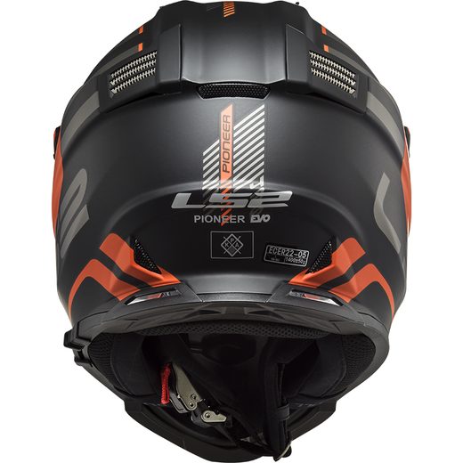 LS2 MX436 PIONEER EVO ADVENTURER MATT BLACK ORANGE