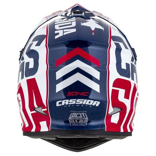 CASSIDA DĚTSKÁ MOTOKROSOVÁ PŘILBA CROSS CUP SONIC JUNIOR ČERVENÁ MODRÁ BÍLÁ ČERNÁ