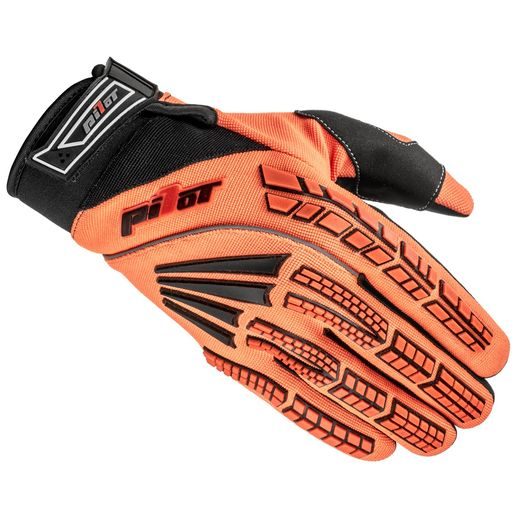RUKAVICE PIONEER, PILOT (ORANŽOVÁ FLUO/ČERNÁ)