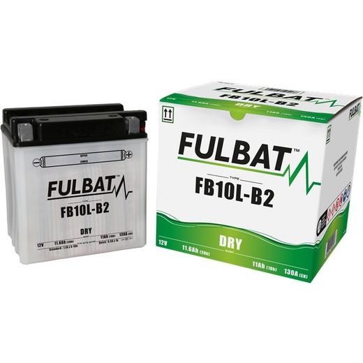 BATERIE 12V, YB10L-B2, 11AH, 130A, KONVENČNÍ 135X90X145, FULBAT (VČ. BALENÍ ELEKTROLYTU)