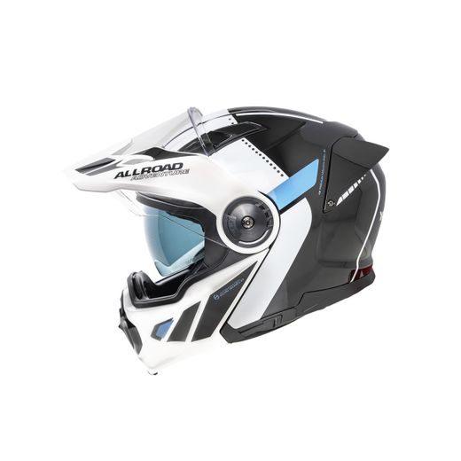 MOTO HELMA YOHE FG102 ENDURO DOUBLE VISOR ČERNÁ/BÍLÁ/MODRÁ