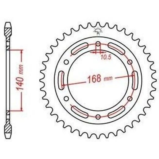 OCELOVÁ ROZETA PRO SEKUNDÁRNÍ ŘETĚZY TYPU 525, JT - ANGLIE (47 ZUBŮ)