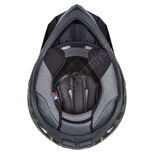 CASSIDA DĚTSKÁ CROSS HELMA CUP SONIC ZELENÁ MATNÁ ORANŽOVÁ