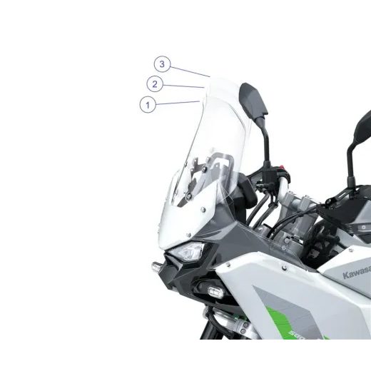 TURISTICKÉ PLEXI (ČIRÉ) PRO KAWASAKI KLE500