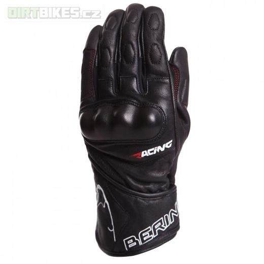 BERING PÁNSKÉ KOŽENÉ MOTO RUKAVICE TROOP-R ČERNÉ