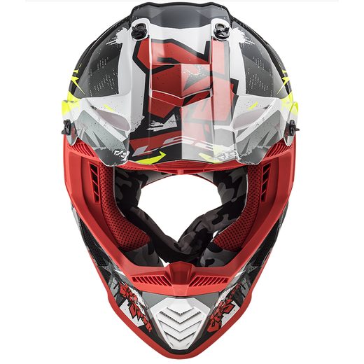 LS2 MOTOKROSOVÁ PŘILBA MX437 FAST EVO CRUSHER BLACK RED