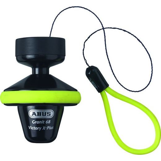 ZÁMEK NA KOTOUČOVOU BRZDU 68 GRANIT VICTORY XPLUS (PRŮMĚR ČEPU 14 MM, ŽLUTÝ FLUO), ABUS