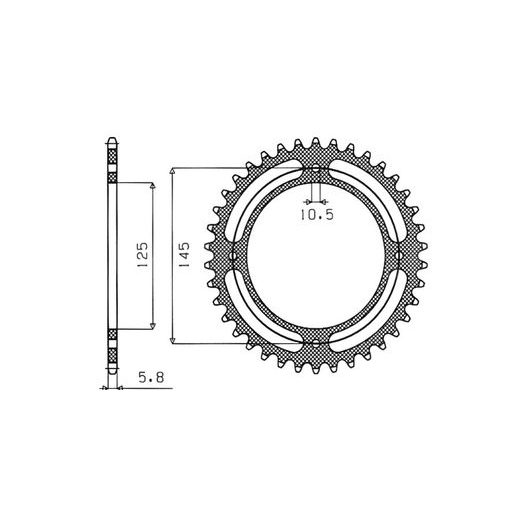 OCELOVÁ ROZETA PRO SEKUNDÁRNÍ ŘETĚZY TYPU 520, SUNSTAR (39 ZUBŮ)