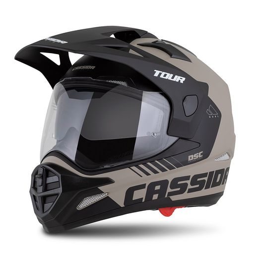 CASSIDA ENDURO MOTO PŘILBA TOUR 2.0 DUAL PÍSKOVÁ MATNÁ ČERNÁ, PLEXI S PŘÍPRAVOU PRO PINLOCK