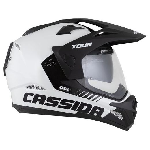 CASSIDA ENDURO MOTO PŘILBA TOUR 2.0 DUAL BÍLÁ ČERNÁ ČERNÝ MATNÝ KŠILT