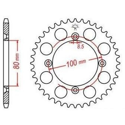 OCELOVÁ ROZETA PRO SEKUNDÁRNÍ ŘETĚZY TYPU 428, JT - ANGLIE (49 ZUBŮ)