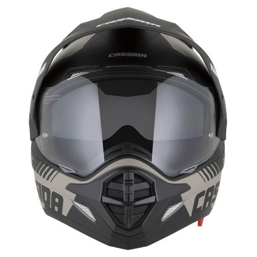 CASSIDA ENDURO MOTO PŘILBA TOUR 2.0 DUAL PÍSKOVÁ MATNÁ ČERNÁ, PLEXI S PŘÍPRAVOU PRO PINLOCK