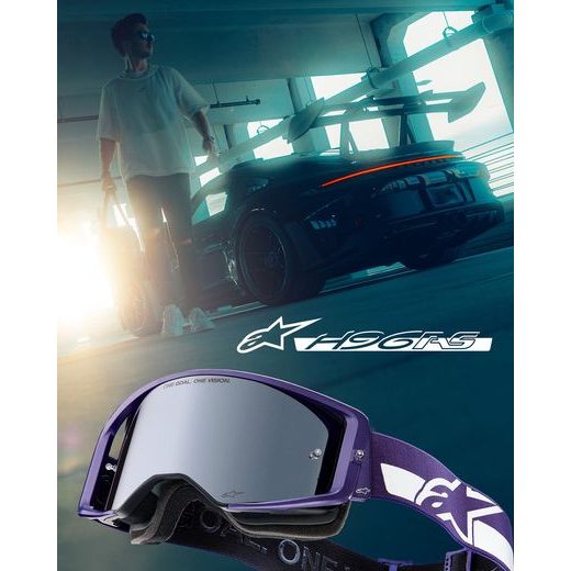 BRÝLE SUPERTECH VISION HUNTA96 XXV, ALPINESTARS (FIALOVÁ/BÍLÁ, ZRCADLOVÉ STŘÍBRNÉ PLEXI) 2026