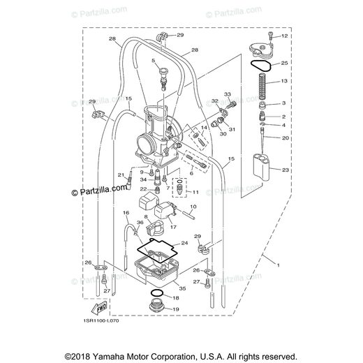 YAMAHA ORIGINÁLNÍ DÍL KARBURÁTORU - 5HD-14261-00