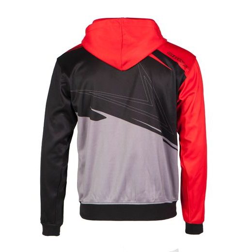 MBW HOODIE EVO - VOLNOČASOVÁ MIKINA ČERNO-ŠEDO-ČERVENÁ