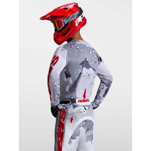 DRES RACER AIR LONE, ALPINESTARS (ŠEDÁ CAMO/BÍLÁ/ČERVENÁ) 2027