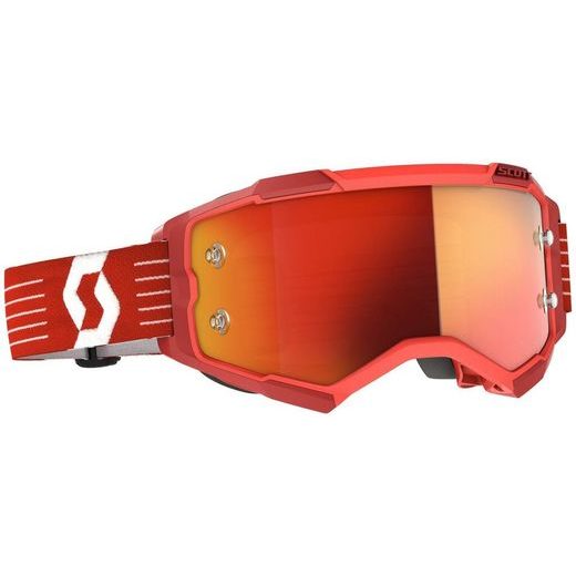 SCOTT MOTOKROSOVÉ BRÝLE FURY CH BRIGHT RED ORANGE CHROME WORKS ČIRÉ SKLO