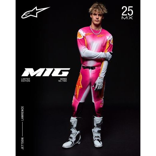KALHOTY SUPERTECH LIMITOVANÁ EDICE MIG, ALPINESTARS (RŮŽOVÁ FLUO/BÍLÁ/ORANŽOVÁ) 2025