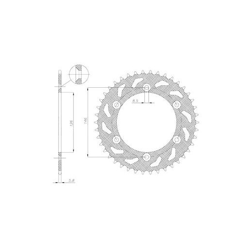 OCELOVÁ ROZETA PRO SEKUNDÁRNÍ ŘETĚZY TYPU 520, BRAKING (49 ZUBŮ)