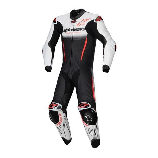JEDNODÍLNÁ KOMBINÉZA GP-R7, TECH-AIR READY/KOMPATIBILNÍ, ALPINESTARS (BÍLÁ/ČERNÁ/ČERVENÁ FLUO) 2025