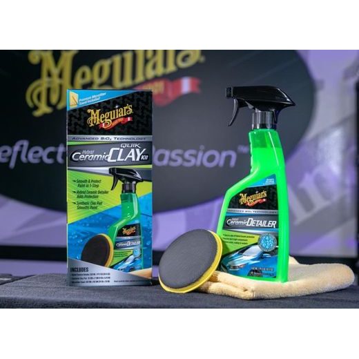 MEGUIAR'S HYBRID CERAMIC QUIK CLAY KIT - SADA PRO DEKONTAMINACI LAKU S HYBRIDNÍM KERAMICKÝM LUBRIKANTEM