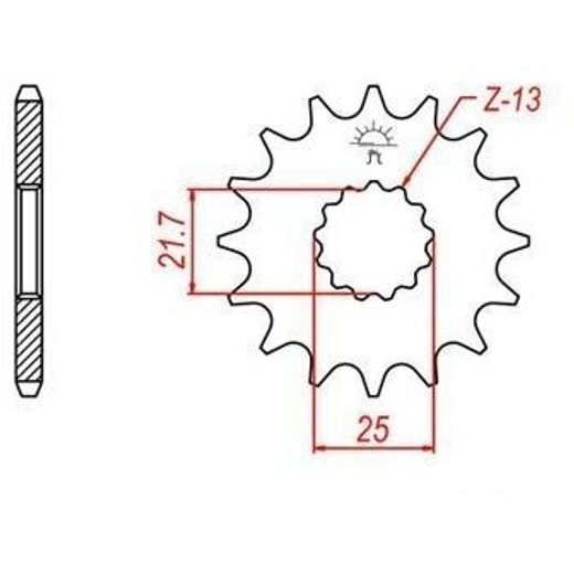 ŘETĚZOVÉ KOLEČKO PRO SEKUNDÁRNÍ ŘETĚZY TYPU 525, JT - ANGLIE (17 ZUBŮ)