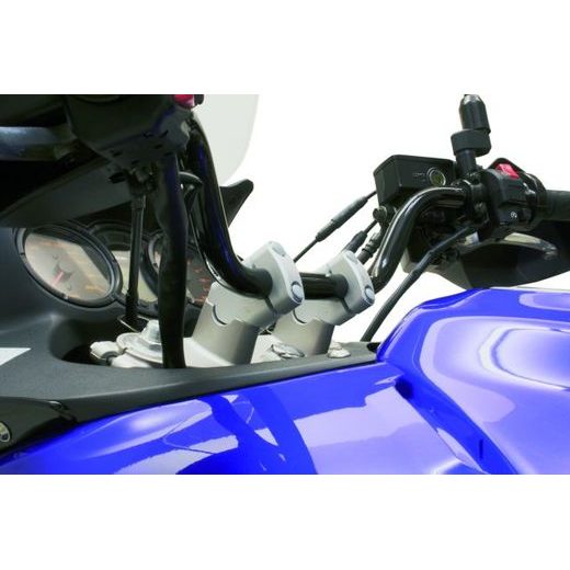 SW MOTECH ZVÝŠENÍ ŘÍDÍTEK +31 NAHORU+22 DOZADU STŘÍBRNÉ