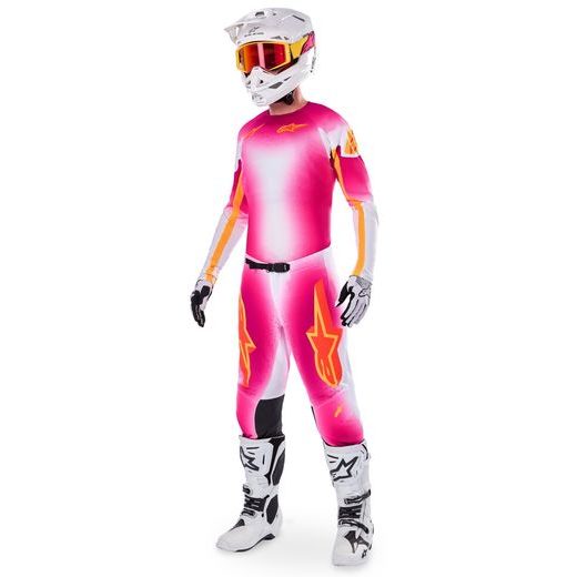 KALHOTY SUPERTECH LIMITOVANÁ EDICE MIG, ALPINESTARS (RŮŽOVÁ FLUO/BÍLÁ/ORANŽOVÁ) 2025