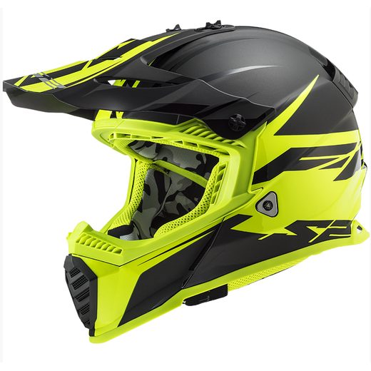 LS2 MOTOKROSOVÁ PŘILBA MX437 FAST EVO ROAR MATT BLACK HI VIS YELLOW