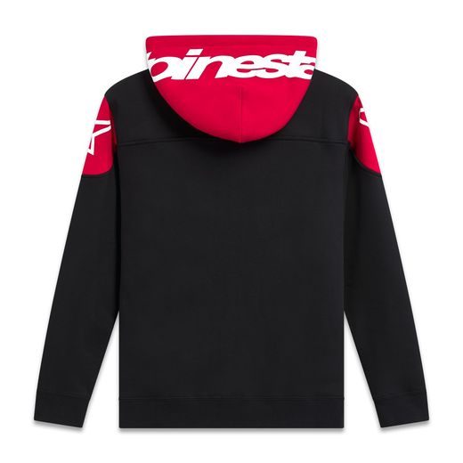 MIKINA VELOCITY HOODIE, ALPINESTARS (ČERNÁ/ČERVENÁ)