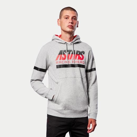 ALPINESTARS MIKINA CLUB HOODIE (ŠEDÁ/ČERNÁ/ČERVENÁ)
