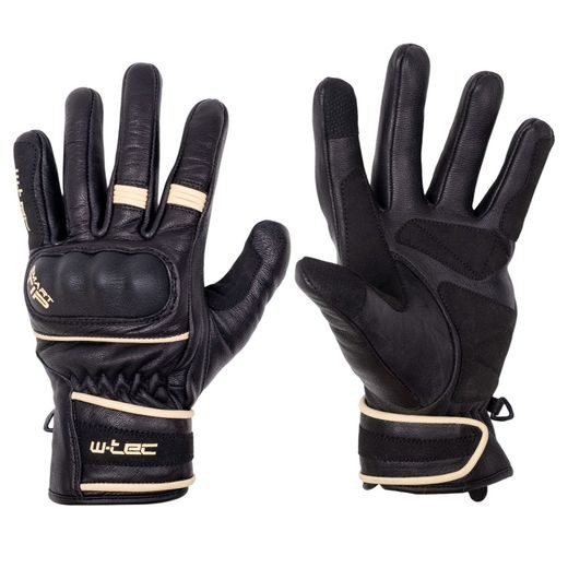 W-TEC PÁNSKÉ KOŽENÉ MOTO RUKAVICE FRANKER ČERNO BÍLÁ