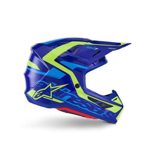 PŘILBA SM7 DEED, ALPINESTARS (MODRÁ/ŽLUTÁ FLUO) 2026