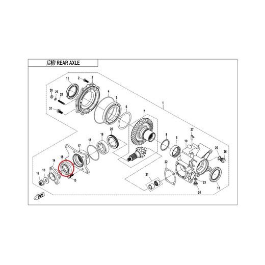 GUFERO ZADNÍ ROZVODOVKY CFMOTO - 0180-331007