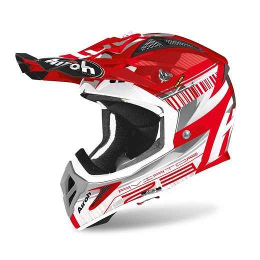 PŘILBA AVIATOR NOVAK 2.3 AMSS, AIROH - ITÁLIE (ČERVENÁ/ŠEDÁ)