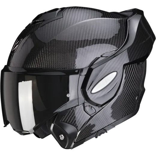 SCORPION PŘEKLOPNÁ MOTO PŘILBA EXO-TECH EVO CARBON ČERNÁ