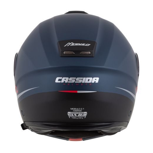 PŘILBA CASSIDA MODULO 2.1 COMPASS (MODRÁ MATNÁ PERLEŤ/ČERNÁ/STŘÍBRNÁ/ČERVENÁ, PLEXI S PŘÍPRAVOU PRO PINLOCK)